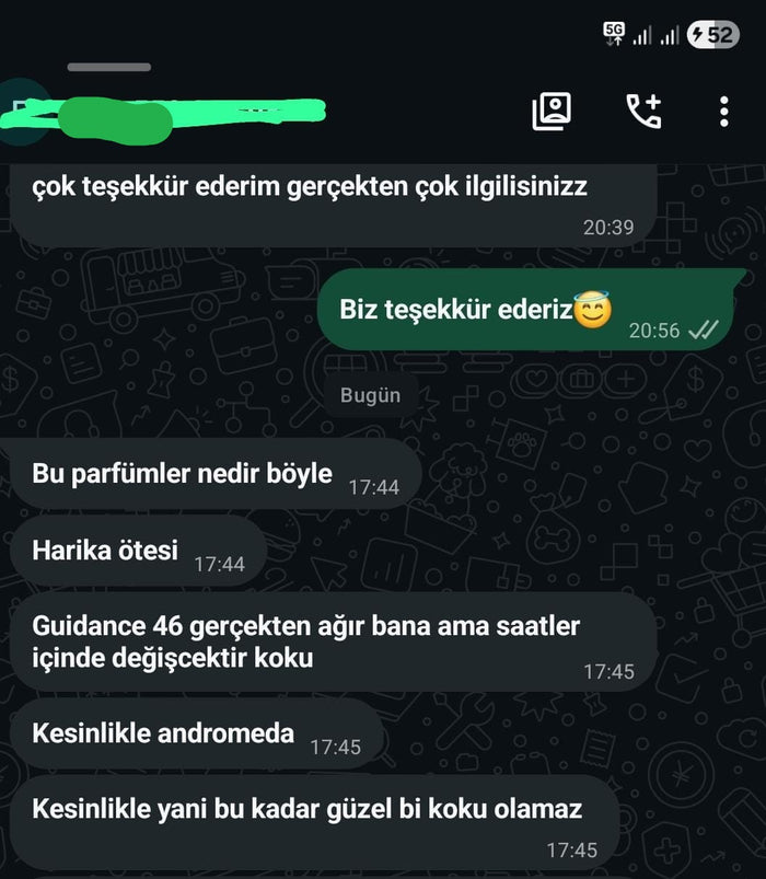 Müşteri WhatsApp yazışması