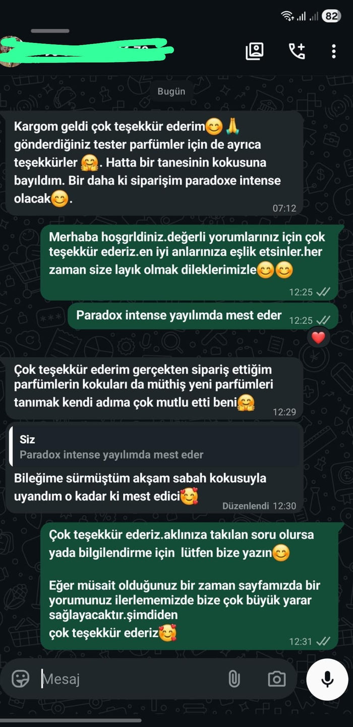 Müşteri WhatsApp yazışması