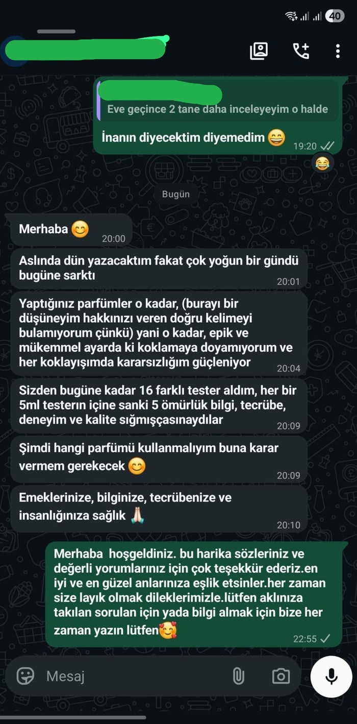 Müşteri WhatsApp yazışması