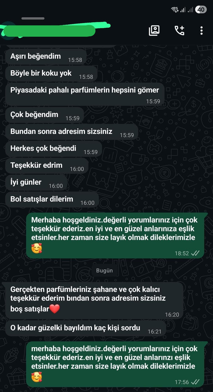 Müşteri WhatsApp yazışması