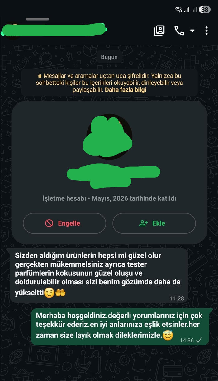 Müşteri WhatsApp yazışması