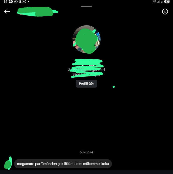 Müşteri WhatsApp yazışması