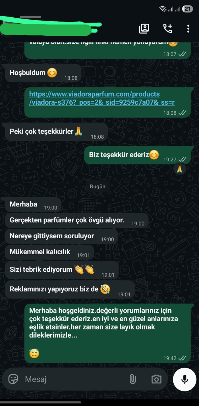 Müşteri WhatsApp yazışması