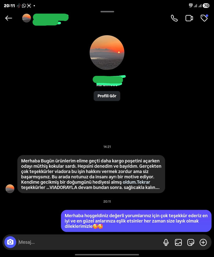 Müşteri WhatsApp yazışması