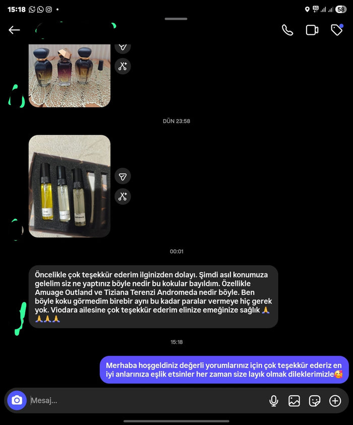 Müşteri WhatsApp yazışması
