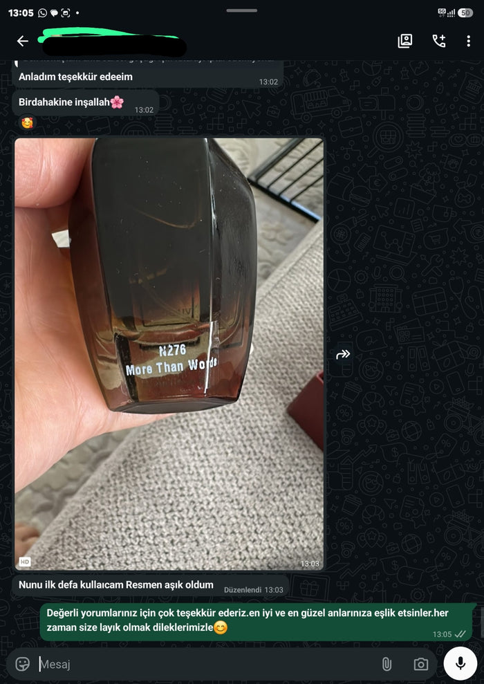 Müşteri WhatsApp yazışması