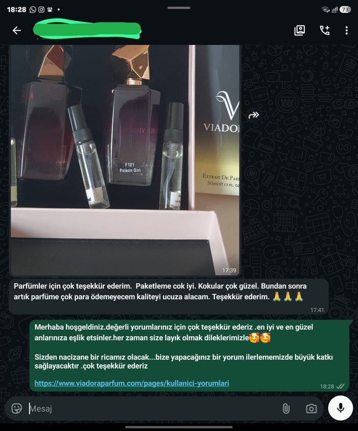 Müşteri WhatsApp yazışması