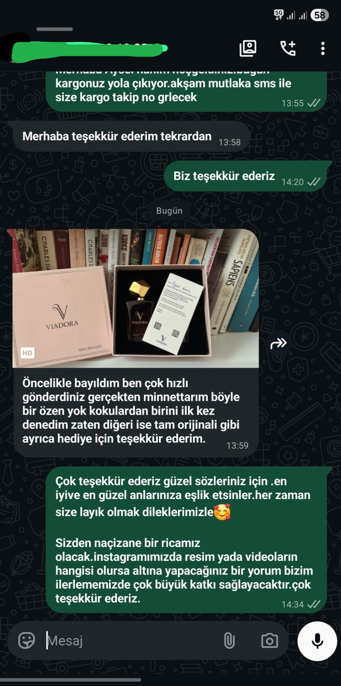 Müşteri WhatsApp yazışması